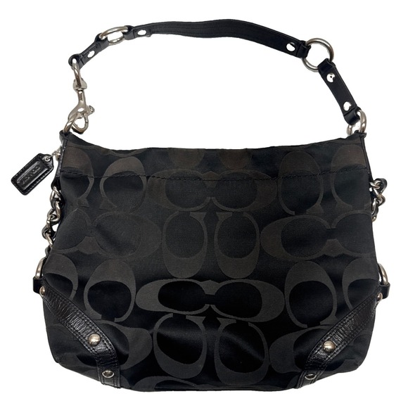 Coach Handbags - Coach Women Signature Black Shoulder Bag F1076 - F15250